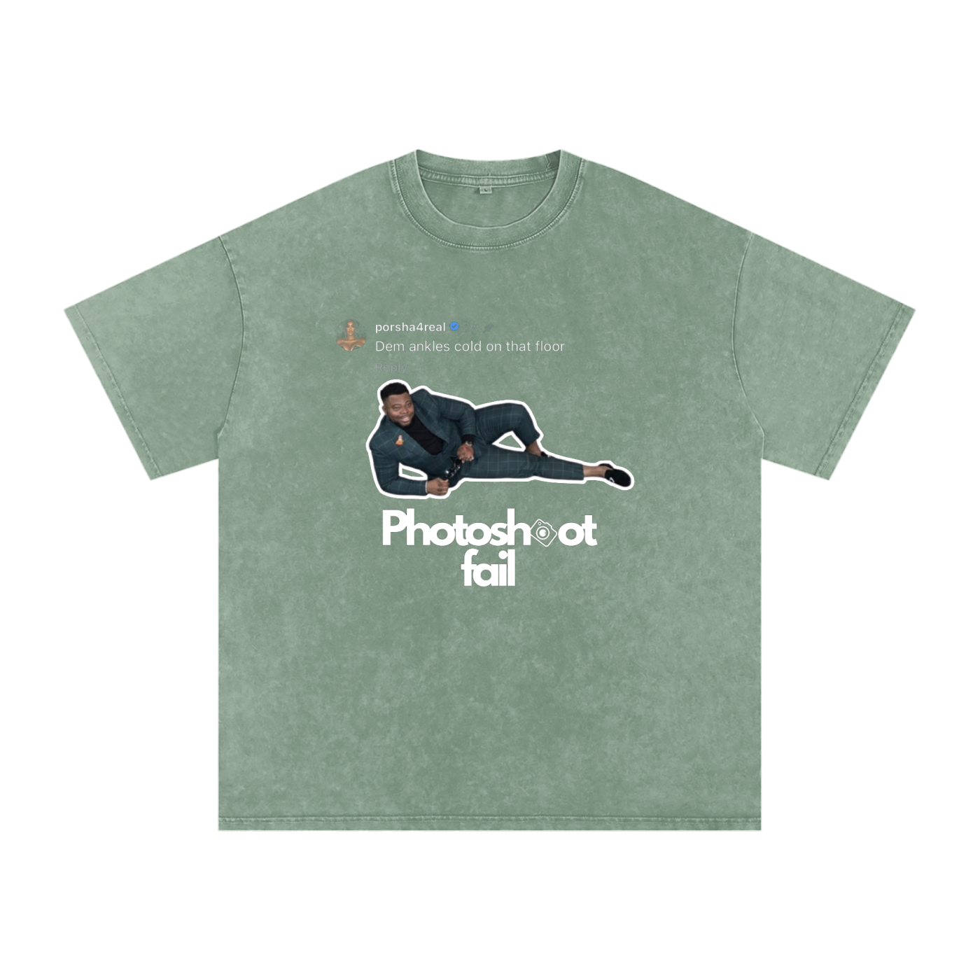 cold ankles - failed photoshoot - by INI - Snow Washed Oversized Cotton T-Shirt