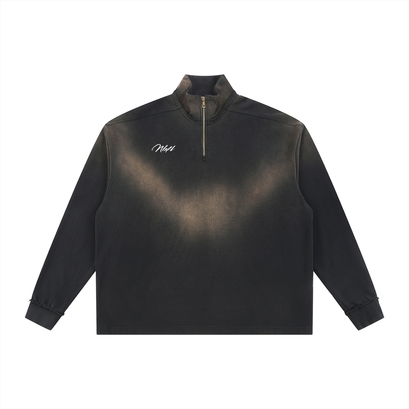 nbfl Sun Fade Raw Edge Quarter-Zip Sweatshirt