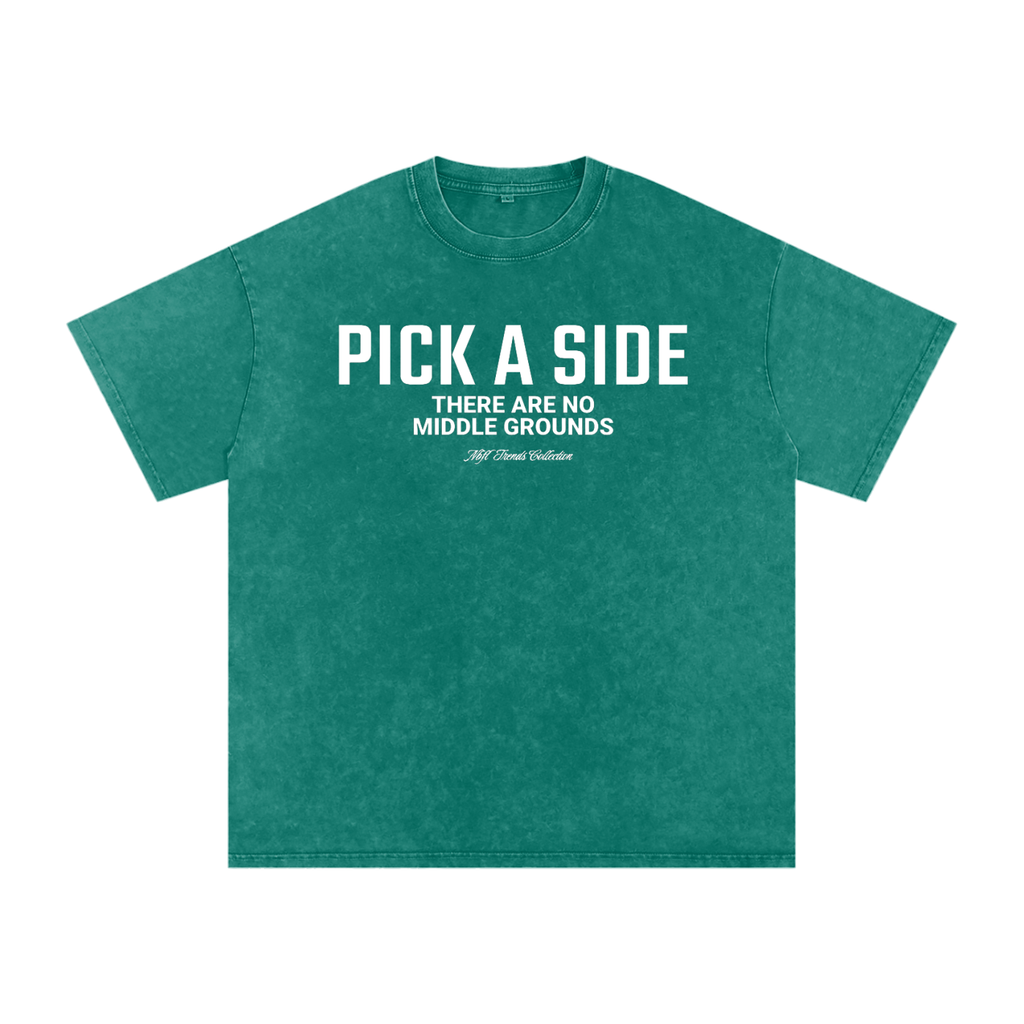 PICK A SIDE Acid Wash Oversize T-Shirt
