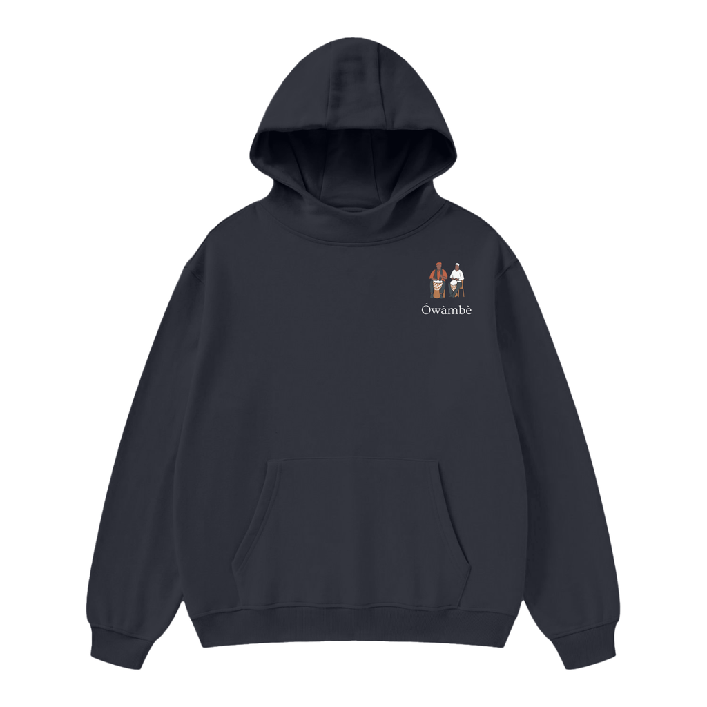 ÓWÀMBÈ High Neck Insulated FOG Solid Color Fleece Hoodie - 385 GSM