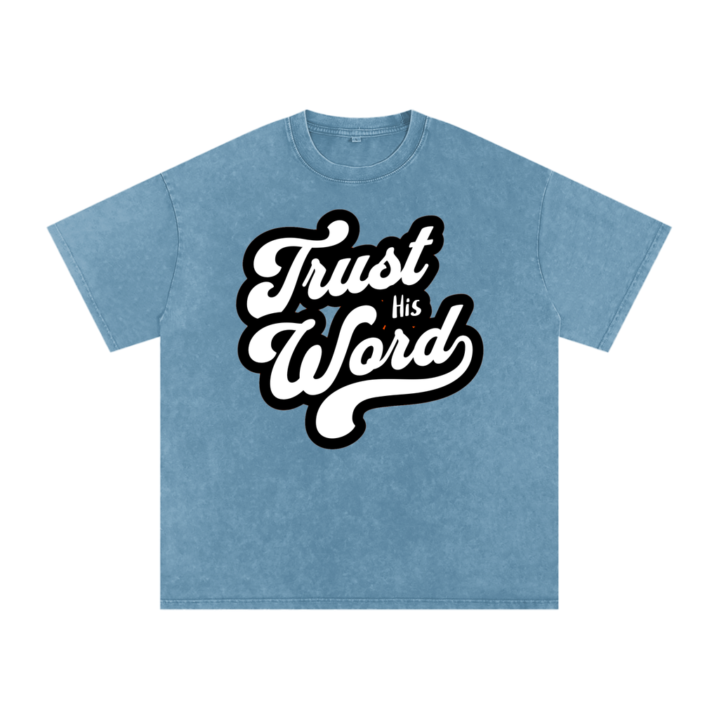 Trust his word Acid Wash Oversize T-Shirt