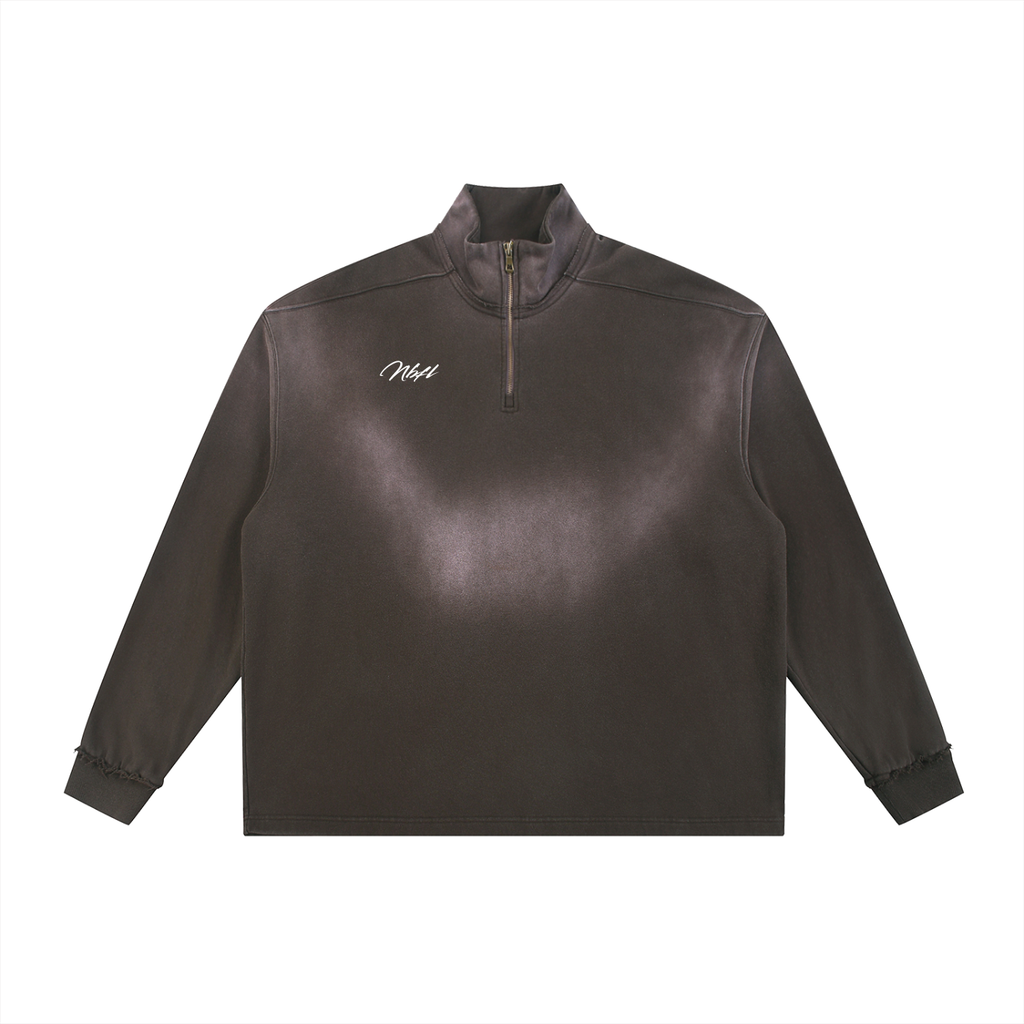 nbfl Sun Fade Raw Edge Quarter-Zip Sweatshirt