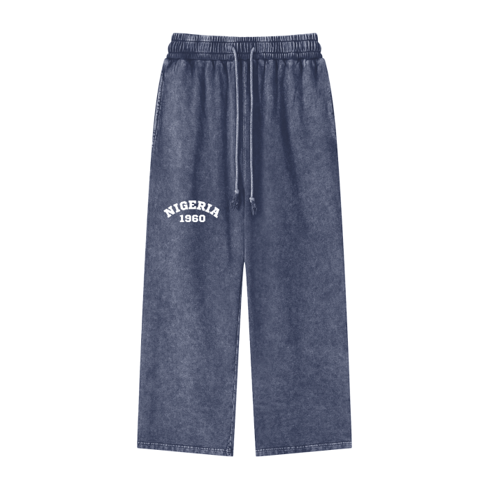 Nigeria 1960 Acid Wash Straight Leg Trousers