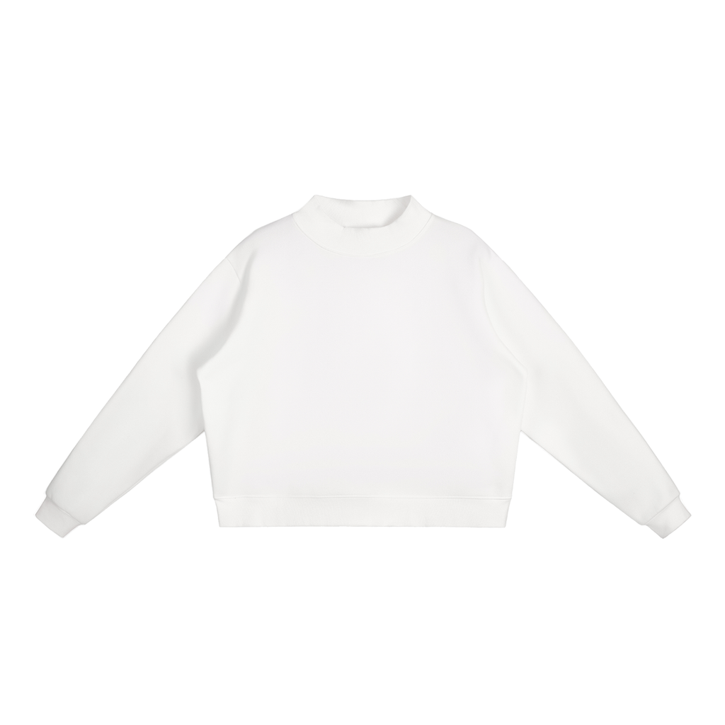 BLANK Essential Fleece Mock-Neck Crew Sweatshirt