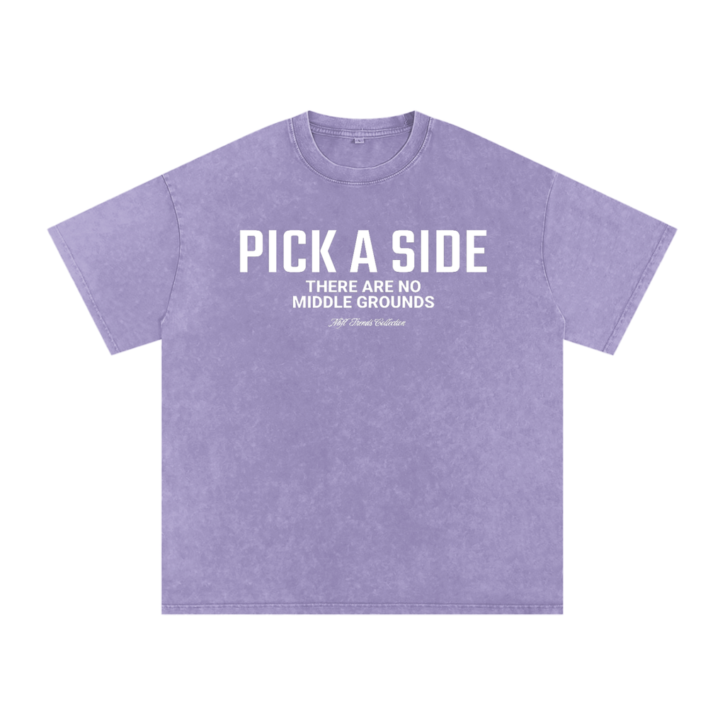 PICK A SIDE Acid Wash Oversize T-Shirt