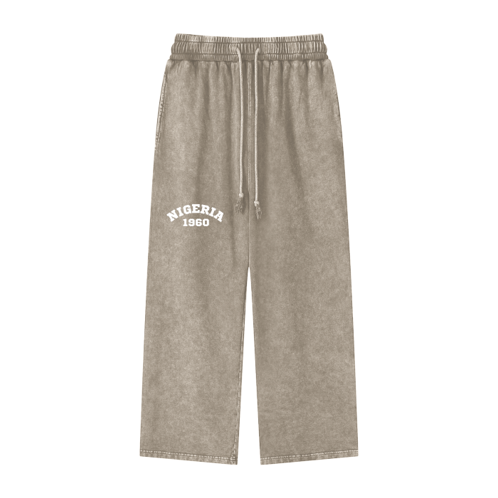 Nigeria 1960 Acid Wash Straight Leg Trousers