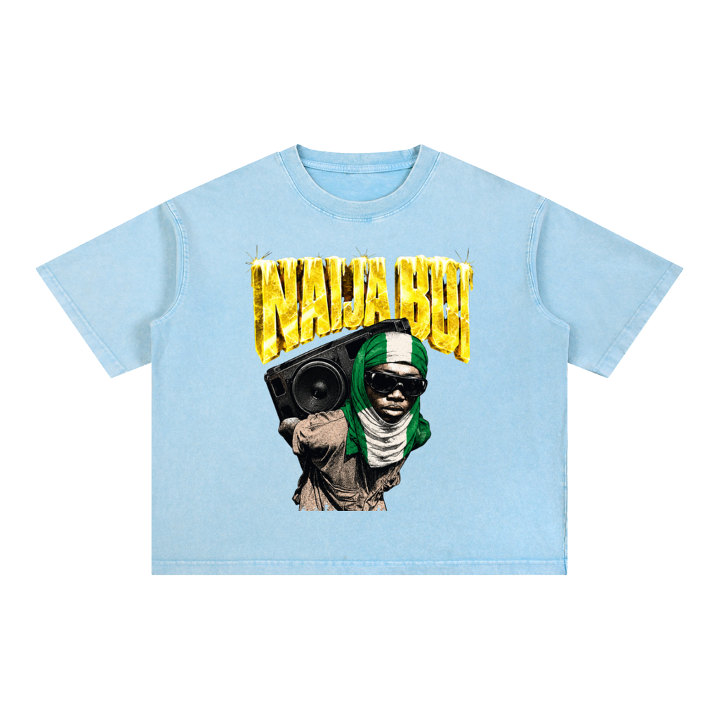 Naija Boi Mineral Wash Boxy Cotton T-Shirt