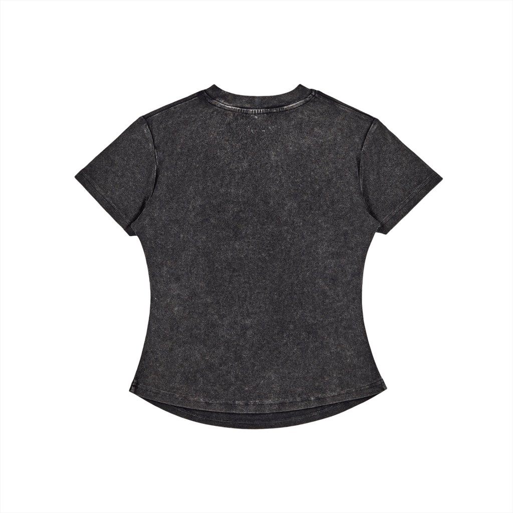 SHEWA Vintage Washed Bodycon Cotton T-Shirt