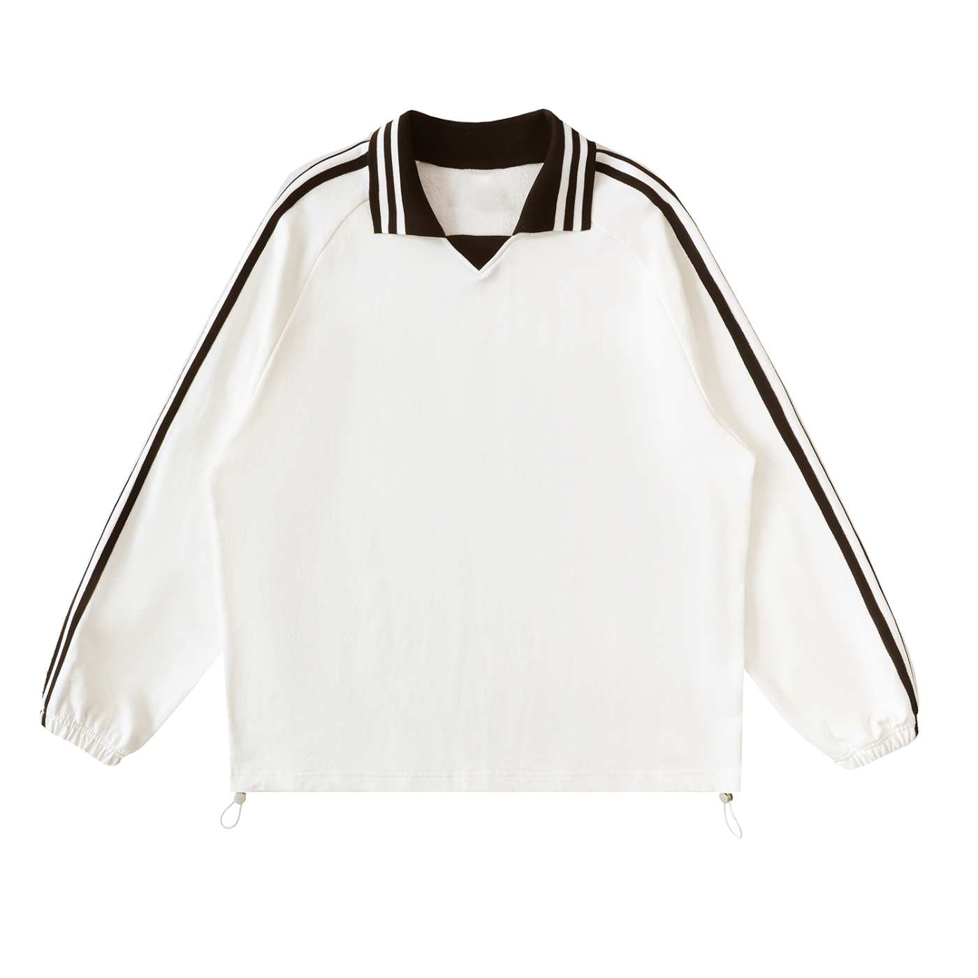 BLANK Contrast Striped Lapel Collar Sweatshirt