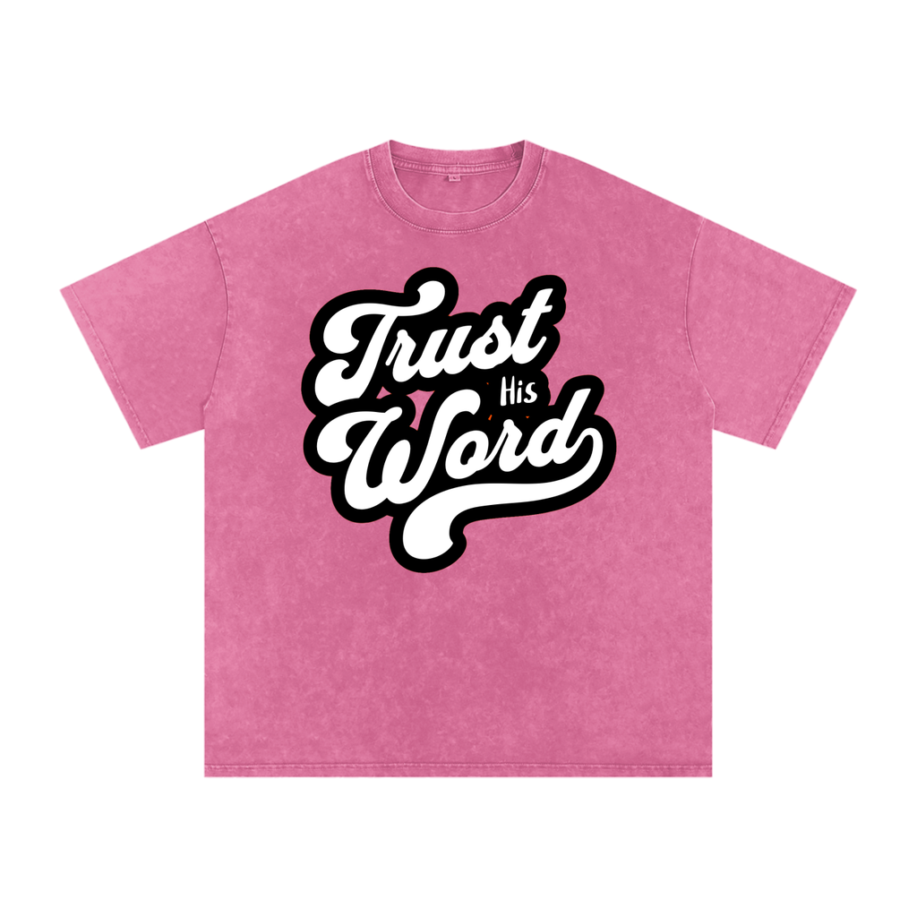 Trust his word Acid Wash Oversize T-Shirt