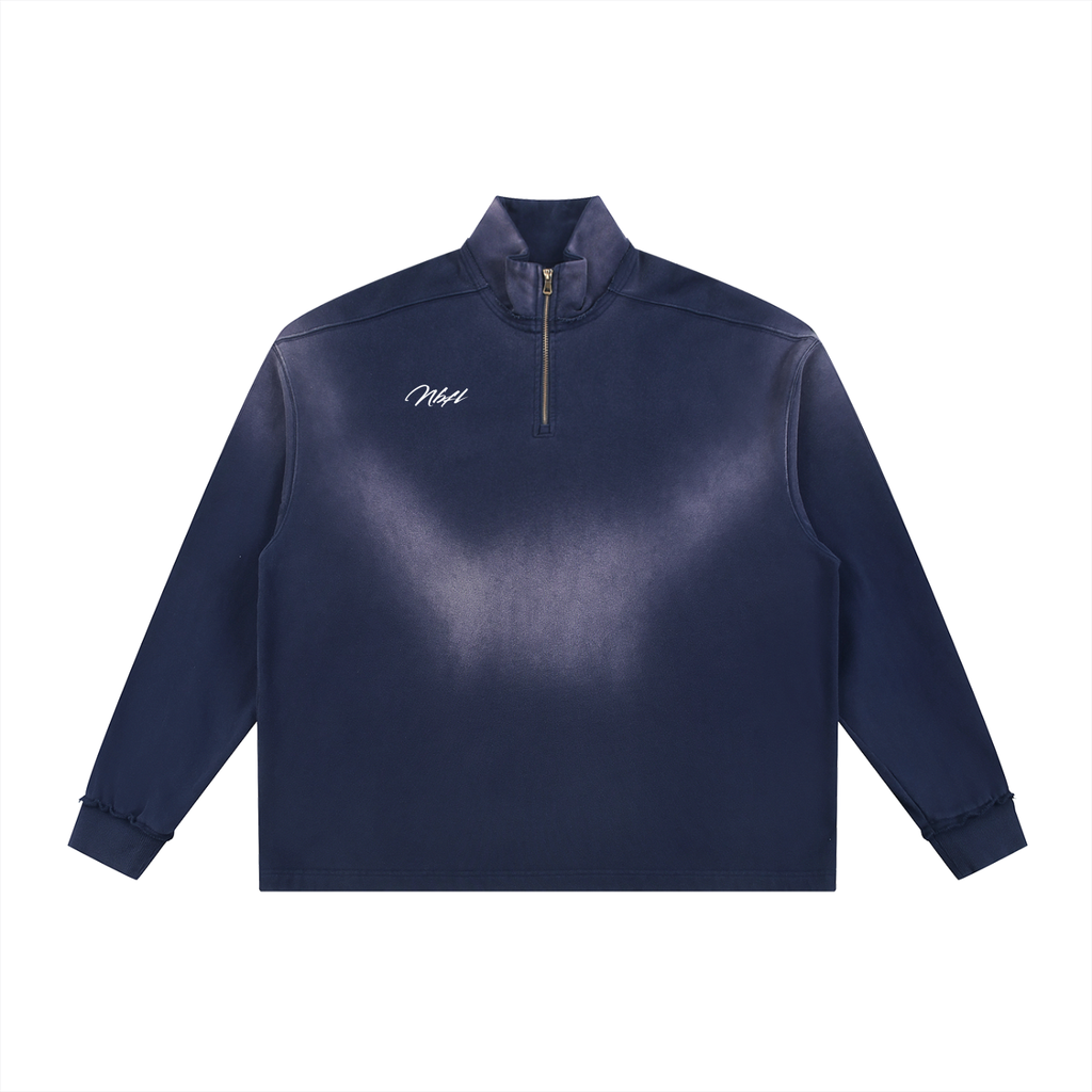nbfl Sun Fade Raw Edge Quarter-Zip Sweatshirt