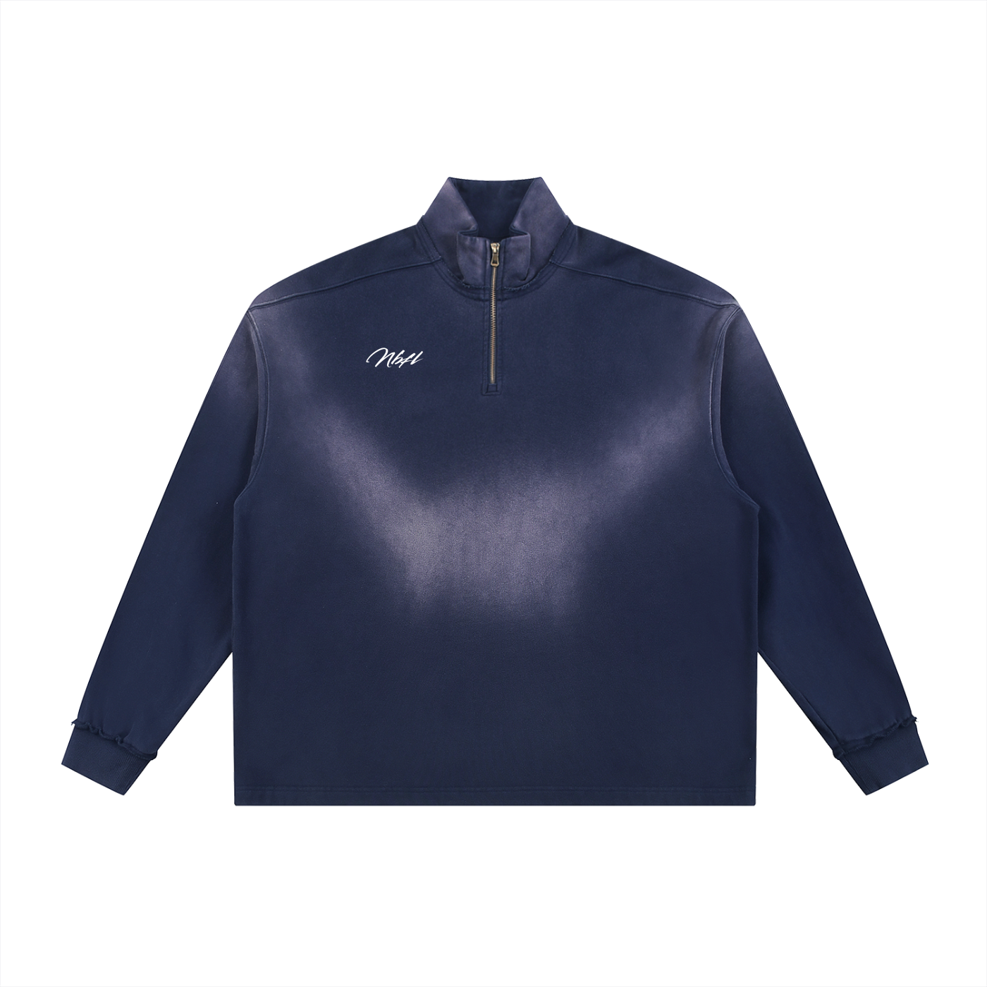 nbfl Sun Fade Raw Edge Quarter-Zip Sweatshirt