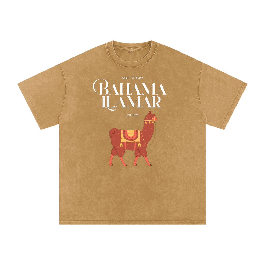 Bahama Llamar Acid Wash Oversize T-Shirt