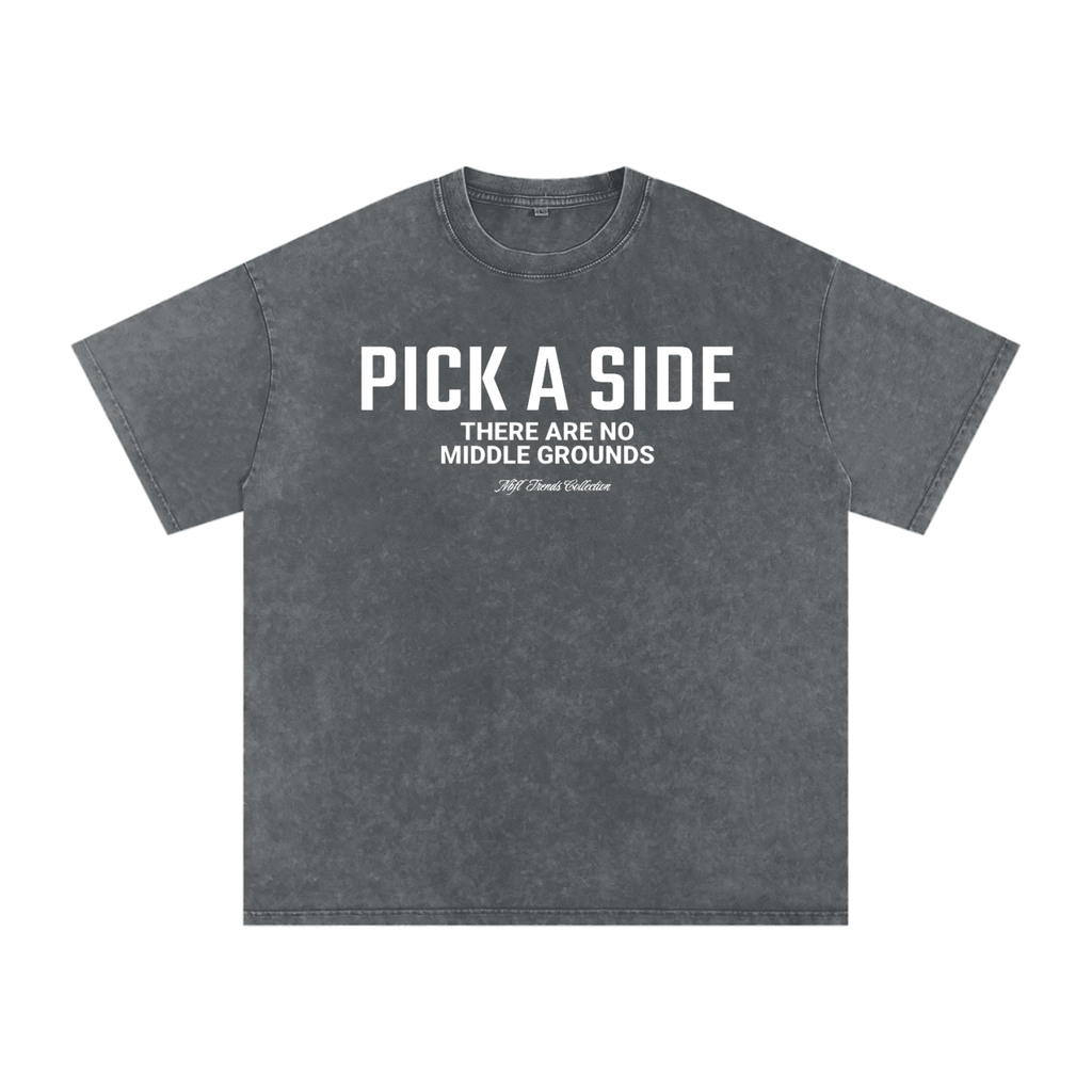 PICK A SIDE Acid Wash Oversize T-Shirt