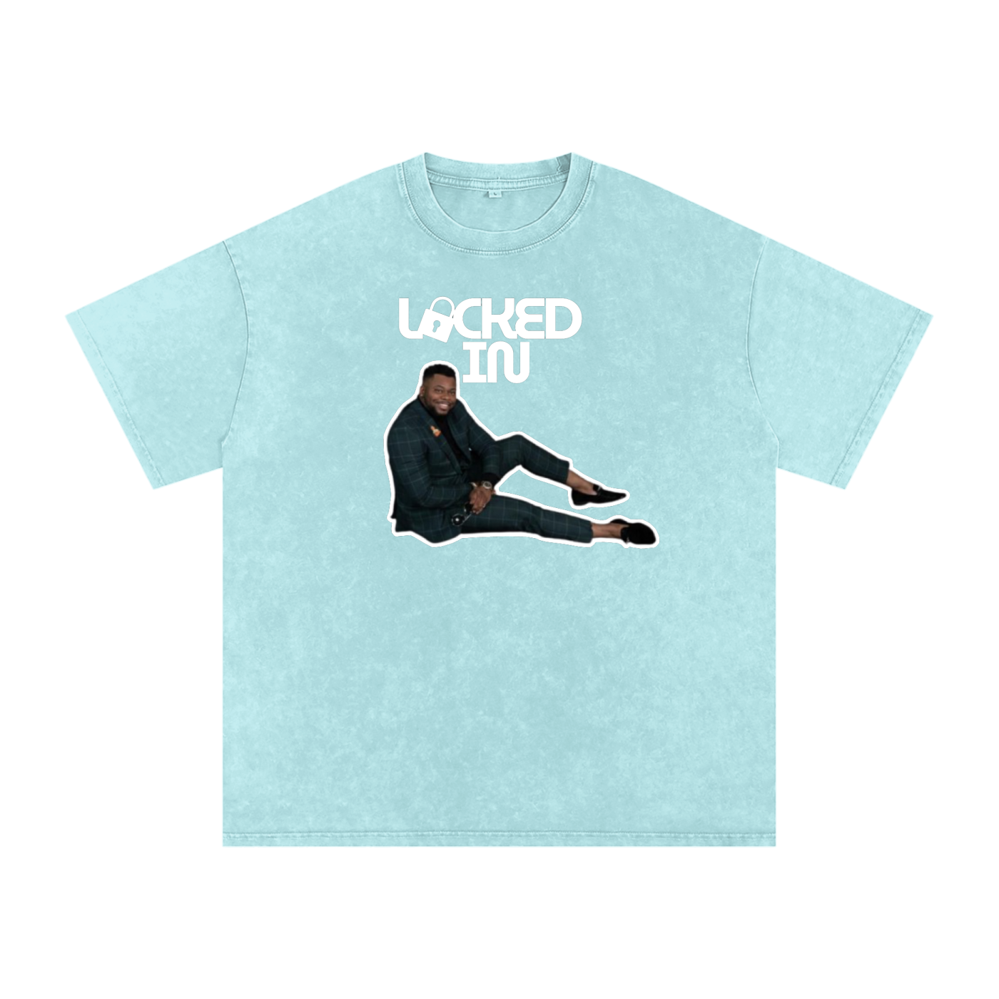 LOCKED IN by INI Snow Washed Oversized Cotton T-Shirt