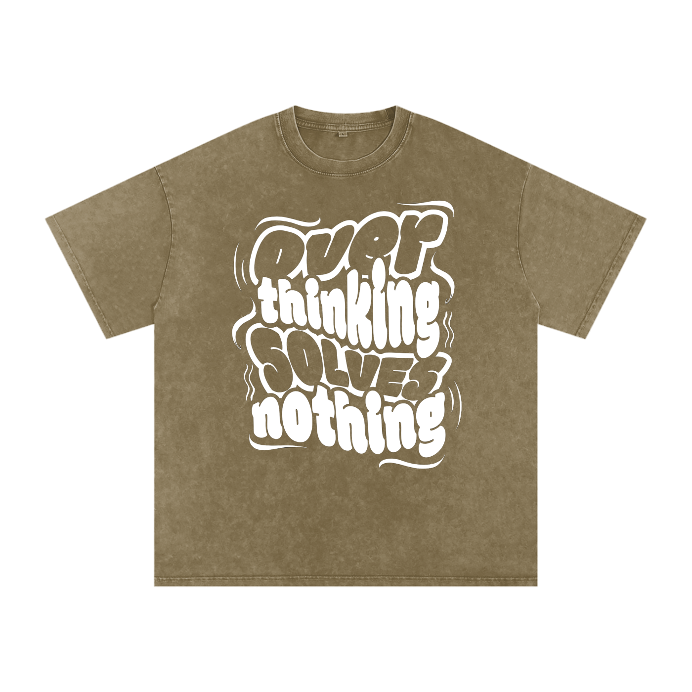 Overthinking solves nothing Acid Wash Oversize T-Shirt