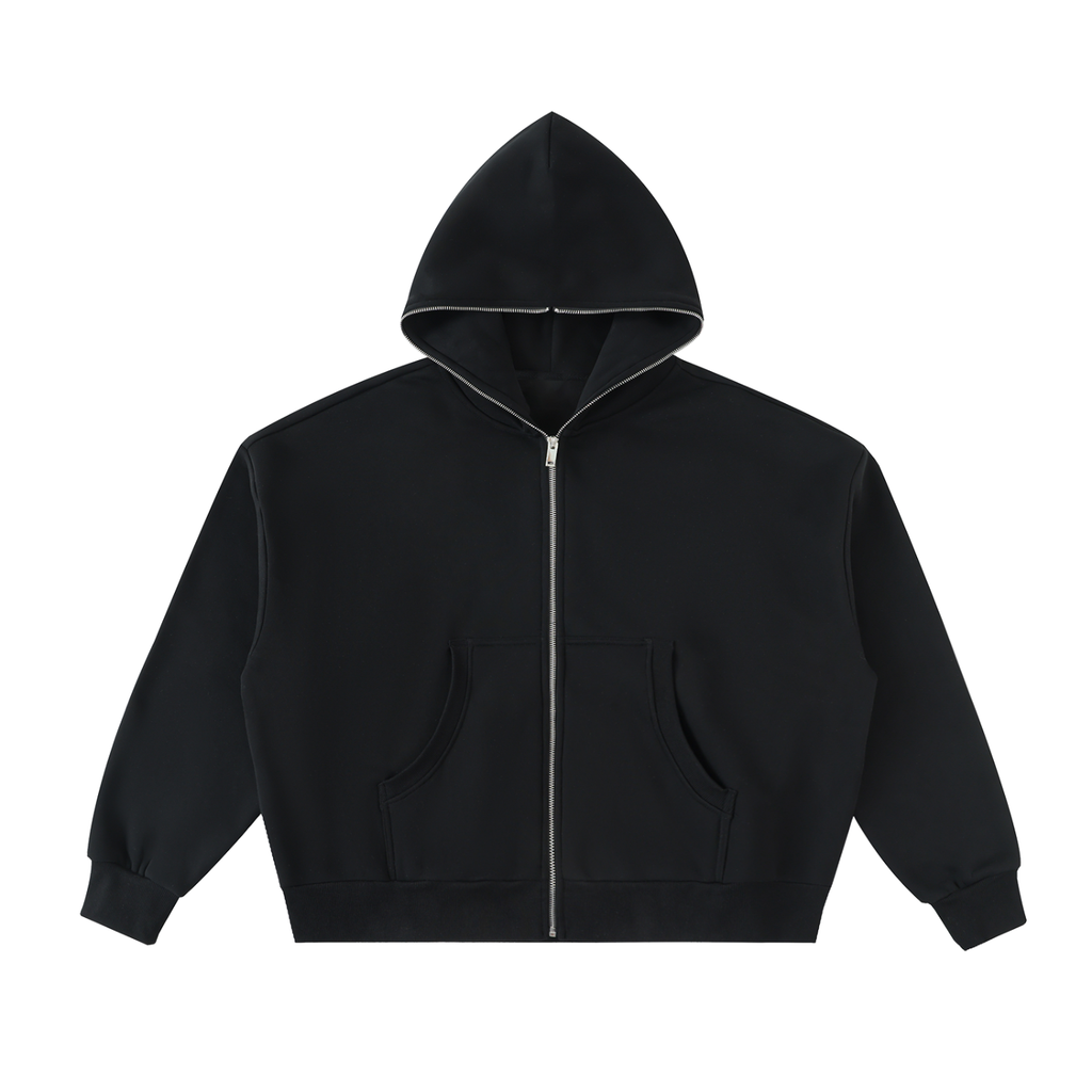 BLANK Fleeced Full-Zip Boxy Hoodie