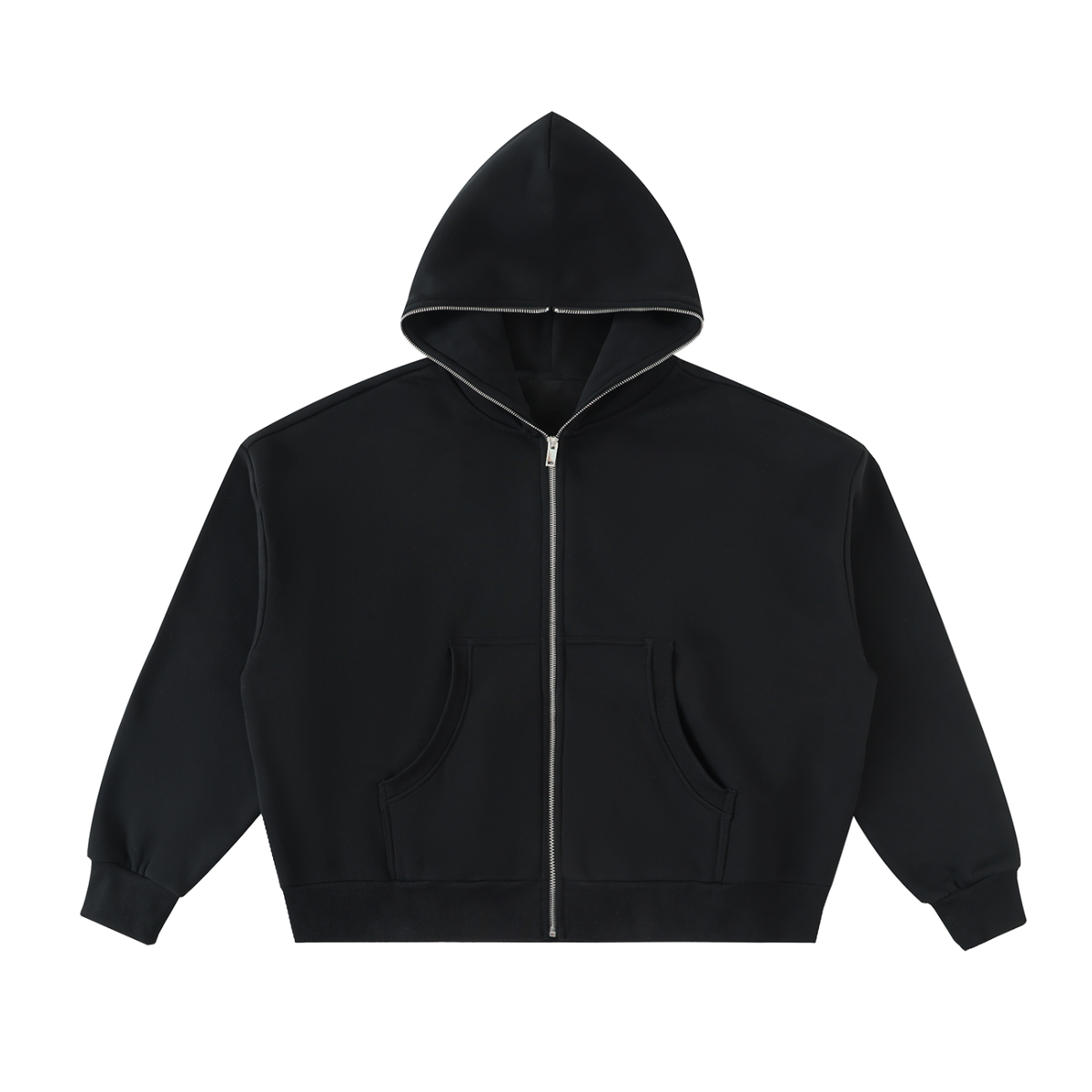 BLANK Fleeced Full-Zip Boxy Hoodie