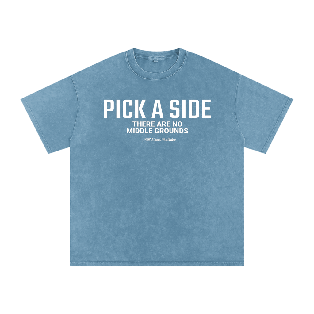 PICK A SIDE Acid Wash Oversize T-Shirt