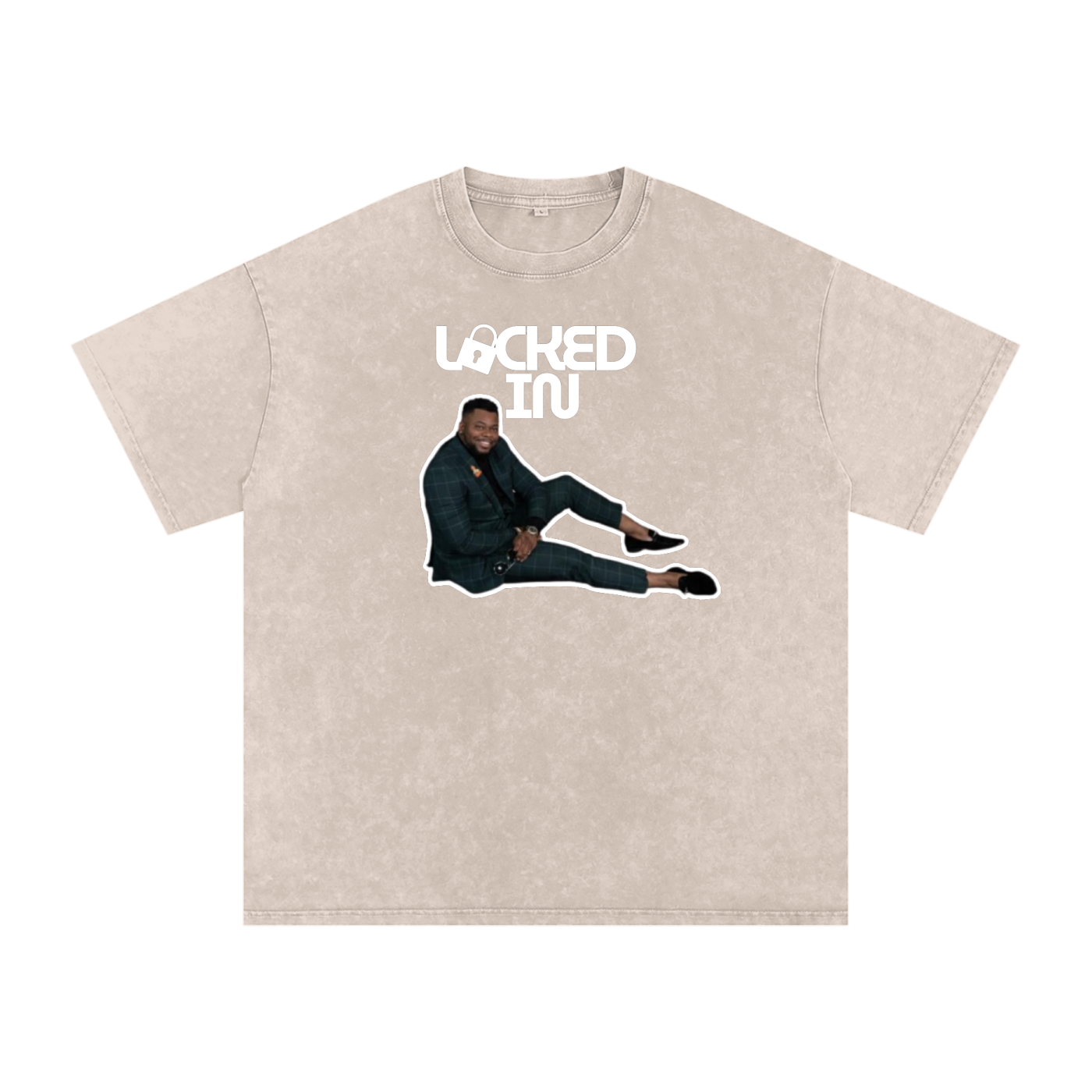 LOCKED IN by INI Snow Washed Oversized Cotton T-Shirt