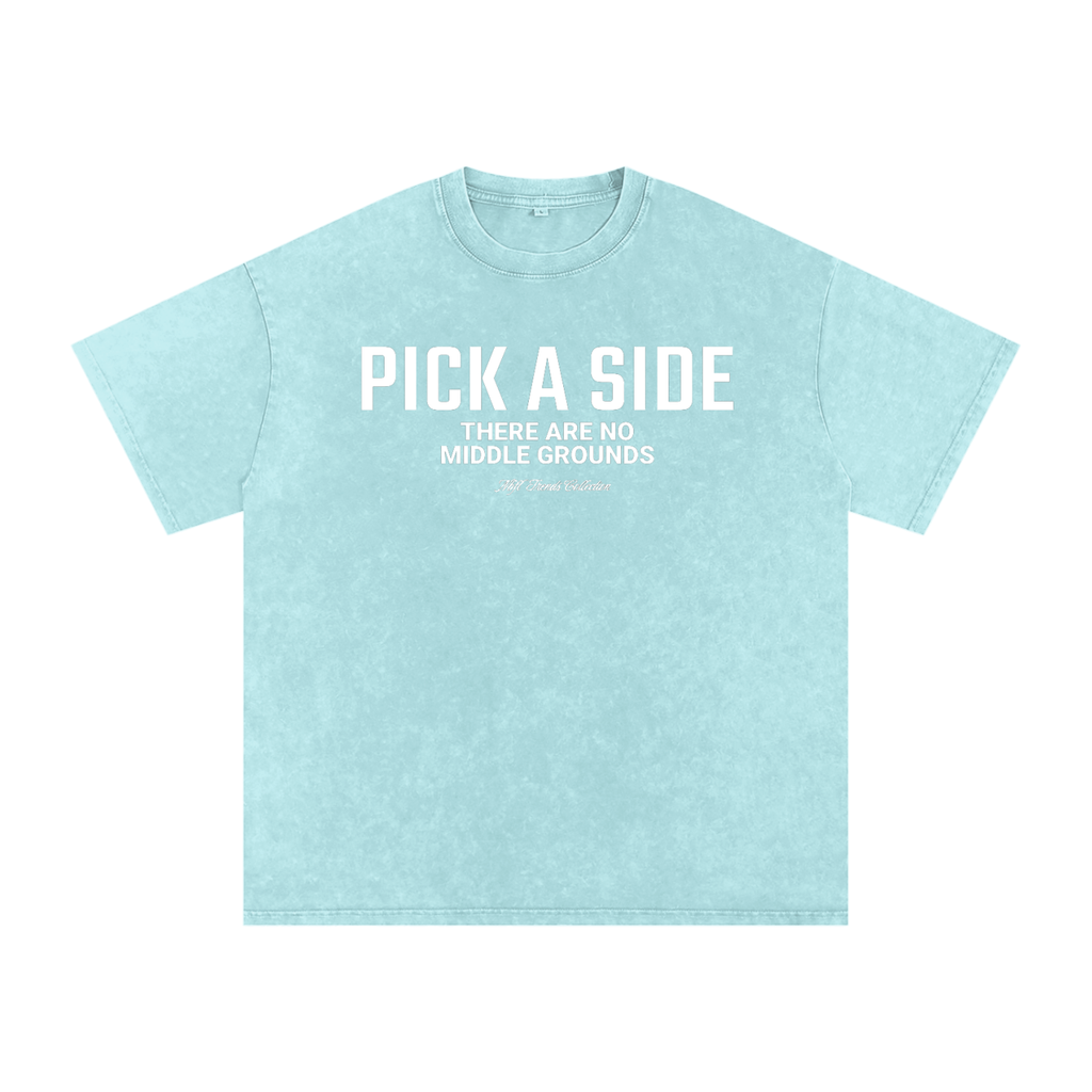 PICK A SIDE Acid Wash Oversize T-Shirt